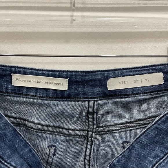 Anthropologie Pilcro Denim Cuffed Stet Shorts Medium Wash Cotton Summer Casual - Picture 6 of 7